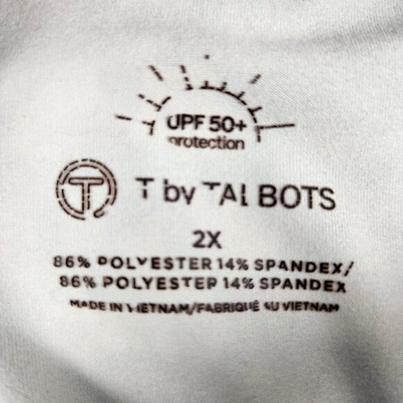 T by Talbots Shirt Womens 2X Multi Floral Abstract Print 1/4 Zip Pullover - Picture 3 of 7